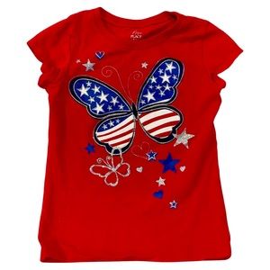 1989 Place Red Patriotic Short-Sleeved T-Shirt Size 5/6